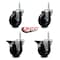 Service Caster 4 Inch Soft Rubber Wheel Swivel 58 Inch Threaded Stem Caster Set 2 Brakes SCC SCC-TS20S414-SRS-58212-2-PLB-2 - alternate 5